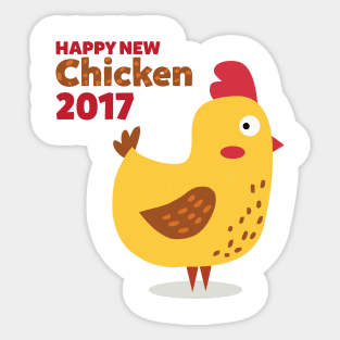 Happy new Chicken 2017 T-shirt Sticker